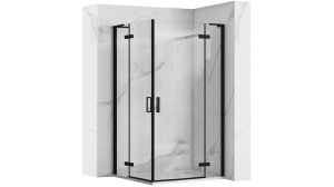 CABINA DE DUS REA HUGO DOUBLE, 90x100CM, NEGRU, DIN STICLA, CALITATE SUPERIOARA
