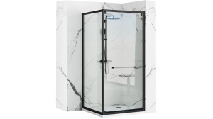 CABINA DE DUS REA SPACE IN, CULISANTA, 90x90CM, NEGRU, DIN STICLA, FARA CADITA, CALITATE SUPERIOARA
