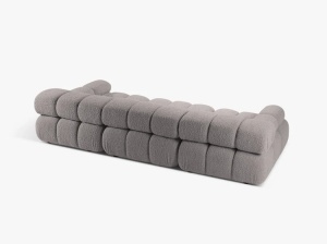 CANAPEA BELLIS, CU 3 LOCURI, GRI DESCHIS, CU TAPITERIE DIN TEXTIL BOUCLE ROLF, MICADONI - Img 3