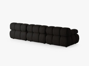 CANAPEA BELLIS, CU 3 LOCURI, NEGRU, CU TAPITERIE DIN TEXTIL STRUCTURAT LIBERTY, MICADONI - Img 3