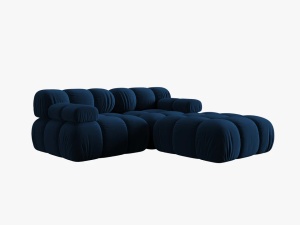 CANAPEA/COLTAR MODULAR BELLIS, 3 LOCURI, 188 CM, ALBASTRU 81, TAPITERIE DIN CATIFEA, DESIGN DEOSEBIT - Img 3