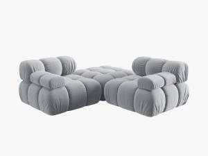 CANAPEA/COLTAR MODULAR BELLIS, 3 LOCURI, 188 CM, ALBASTRU DESCHIS 80, TAPITERIE DIN CATIFEA, DESIGN DEOSEBIT - Img 6