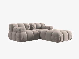 CANAPEA/COLTAR MODULAR BELLIS, 3 LOCURI, 188 CM, BEJ 16, TAPITERIE DIN CATIFEA, DESIGN DEOSEBIT - Img 5