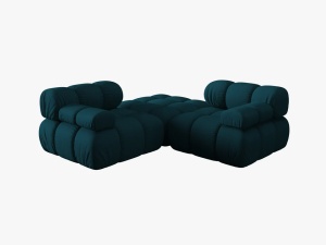 CANAPEA/COLTAR MODULAR BELLIS, 3 LOCURI, 188 CM, BLEUMARIN 87, TAPITERIE DIN CATIFEA 3D, DESIGN DEOSEBIT - Img 2