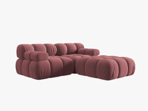 CANAPEA/COLTAR MODULAR BELLIS, 3 LOCURI, 188 CM, ROZ 63, TAPITERIE DIN CATIFEA, DESIGN DEOSEBIT - Img 6