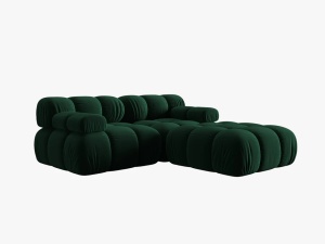CANAPEA/COLTAR MODULAR BELLIS, 3 LOCURI, 188 CM, VERDE 38, TAPITERIE DIN CATIFEA, DESIGN DEOSEBIT - Img 6