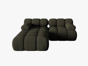 CANAPEA/COLTAR MODULAR BELLIS, 3 LOCURI, 188 CM, VERDE 77, TAPITERIE DIN CATIFEA 3D, DESIGN DEOSEBIT