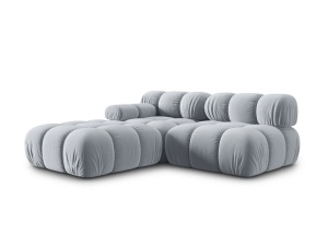 CANAPEA/COLTAR MODULAR BELLIS DREAPTA, 3 LOCURI, 282 CM, ALBASTRU DESCHIS 80, TAPITERIE DIN CATIFEA, DESIGN DEOSEBIT - Img 3