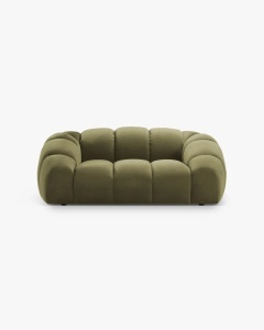 CANAPEA CU 2 LOCURI DIANA, VERDE, 114X214 CM, TAPITAT CU TAPITERIE DIN TEXTIL CATIFEA SALVADOR, MICADONI