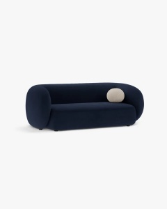 CANAPEA CU 2 LOCURI KATE, ALBASTRU ROYAL, 183X99 CM, TAPITAT CU TAPITERIE DIN TEXTIL CATIFEA SALVADOR, MICADONI - Img 2