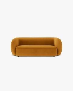 CANAPEA CU 2 LOCURI KATE, GALBEN, 183X99 CM, TAPITAT CU TAPITERIE DIN TEXTIL CATIFEA SALVADOR, MICADONI