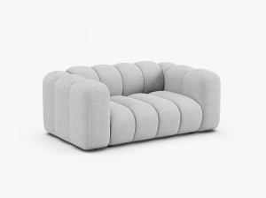 CANAPEA CU 2 LOCURI LUPIN 170, GRI DESCHIS, CU TAPITERIE DIN TEXTIL BOUCLE BALOO MICADONI - Img 2