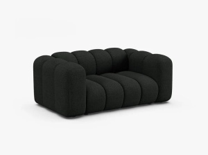 CANAPEA CU 2 LOCURI LUPIN 170, NEGRU, CU TAPITERIE DIN TEXTIL BOUCLE BALOO MICADONI - Img 2