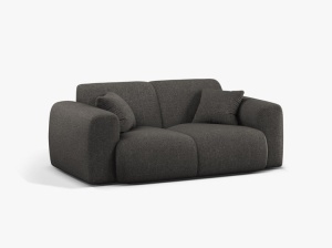 CANAPEA CU 2 LOCURI, MOLINO, 170 CM, GRI INCHIS, CU TAPITERIE DIN TEXTIL CHENILLE EDEN, MICADONI - Img 2