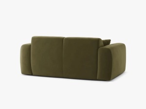 CANAPEA CU 2 LOCURI, MOLINO, 170 CM, VERDE DESCHIS, CU TAPITERIE DIN TEXTIL CATIFEA VELVET CASINO, MICADONI - Img 3