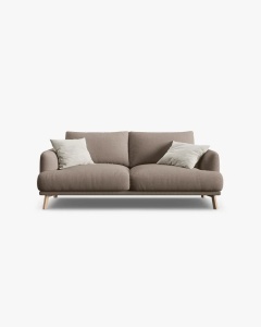 CANAPEA CU 2 LOCURI, NAOMI, CAPPUCCINO, 170X95 CM, TAPITAT CU TAPITERIE DIN TEXTIL STRUCTURAT LIBERTY, MICADONI