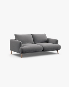 CANAPEA CU 2 LOCURI, NAOMI, GRI, 170X95 CM, TAPITAT CU TAPITERIE DIN TEXTIL CATIFEA SALVADOR, MICADONI - Img 3