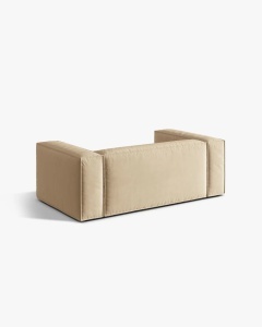 CANAPEA CU 2 LOCURI, NURIA NUD, 170X110 CM, TAPITAT CU TAPITERIE DIN TEXTIL CATIFEA PARIS, MICADONI - Img 3