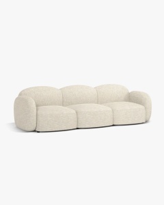 CANAPEA CU 3 LOCURI BLAIR, 274X 95, BEJ DECHIS, CU TAPITERIE DIN TEXTIL STRUCTURAT BALTIMORE, MICADONI