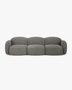 CANAPEA CU 3 LOCURI BLAIR, 274X 95, GRI, CU TAPITERIE DIN TEXTIL CATIFEA CASINO, MICADONI