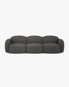 CANAPEA CU 3 LOCURI BLAIR, 274X 95, GRI INCHIS, CU TAPITERIE DIN TEXTIL CHENILLE EDEN, MICADONI - Img 3