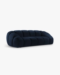 CANAPEA CU 3 LOCURI DIANA, ALBASTRU ROYAL, 234X114 CM, TAPITAT CU TAPITERIE DIN TEXTIL CATIFEA SALVADOR, MICADONI - Img 3