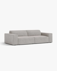 CANAPEA CU 3 LOCURI JODIE, 204X99 CM, ADANCIME SCAUN 62 CM, BEJ DESCHIS, TAPITAT CU TAPITERIE DIN TEXTIL STRUCTURAT LIBERTY, MICADONI - Img 2