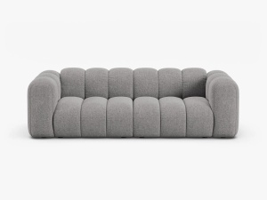 CANAPEA CU 3 LOCURI LUPIN 228, GRI DESCHIS, CU TAPITERIE DIN TEXTIL CHENILLE EDEN, MICADONI