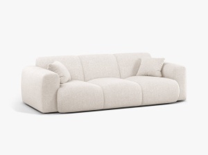 CANAPEA CU 3 LOCURI, MOLINO, 235 CM, BEJ DESCHIS, CU TAPITERIE DIN TEXTIL CHENILLE EDEN, MICADONI - Img 2