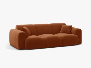 CANAPEA CU 3 LOCURI, MOLINO, 235 CM, CARAMIZIU, CU TAPITERIE DIN TEXTIL CATIFEA VELVET CASINO, MICADONI - Img 2