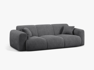 CANAPEA CU 3 LOCURI, MOLINO, 235 CM, GRI INCHIS, CU TAPITERIE DIN TEXTIL BOUCLE BALOO, MICADONI - Img 2