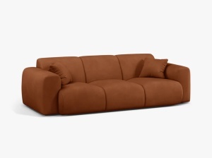 CANAPEA CU 3 LOCURI, MOLINO, 235 CM, PORTOCALIU, CU TAPITERIE DIN TEXTIL CHENILLE REBEL, MICADONI - Img 2