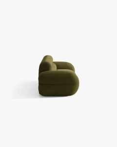 CANAPEA CU 3 LOCURI, NEO, VERDE MASLINIU INCHIS, 220X100 CM, TAPITAT CU TAPITERIE DIN TEXTIL BOUCLE BALOO, MICADONI - Img 2