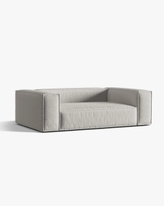 CANAPEA CU 3 LOCURI, NURIA GRI DESCHIS, 210X110 CM, TAPITAT CU TAPITERIE DIN TEXTIL STRUCTURAT LIBERTY, MICADONI - Img 2