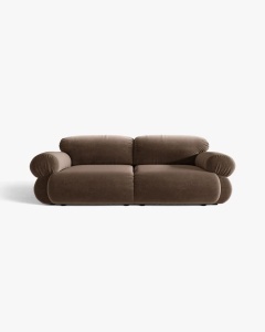 CANAPEA CU 3 LOCURI, OPHELIA, CIOCOLATIU, 217 CM, CU TAPITERIE DIN TEXTIL CATIFEA VENUS, MICADONI