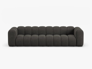 CANAPEA CU 4 LOCURI LUPIN 288, GRI INCHIS, CU TAPITERIE DIN TEXTIL CHENILLE EDEN, MICADONI