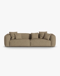 CANAPEA CU 4 LOCURI, MARTINA, CAPPUCCINO, 320 CM, CU TAPITERIE DIN TEXTIL BOUCLE MONET, MICADONI
