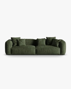 CANAPEA CU 4 LOCURI, MARTINA, VERDE, 320 CM, CU TAPITERIE DIN TEXTIL CATIFEA VOGUE, MICADONI