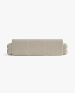 CANAPEA CU 4 LOCURI, NEO, BEJ DESCHIS, 305X100 CM, TAPITAT CU TAPITERIE DIN TEXTIL CHENILLE SILENCIO, MICADONI - Img 4