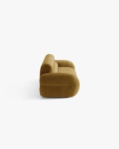 CANAPEA CU 4 LOCURI, NEO, GALBEN MUSTAR, 305X100 CM, TAPITAT CU TAPITERIE DIN TEXTIL CHENILLE GOLD, MICADONI - Img 3