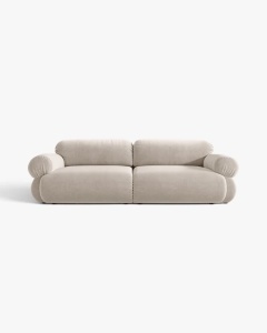 CANAPEA CU 4 LOCURI, OPHELIA, BEJ, 257 CM, CU TAPITERIE DIN TEXTIL CATIFEA VENUS, MICADONI