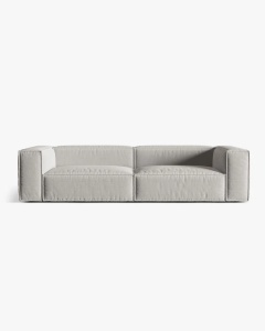 CANAPEA CU 5 LOCURI, NURIA GRI DESCHIS, 290X110 CM, TAPITAT CU TAPITERIE DIN TEXTIL STRUCTURAT LIBERTY, MICADONI