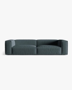 CANAPEA CU 5 LOCURI, NURIA PETROL INCHIS, 290X110 CM, TAPITAT CU TAPITERIE DIN TEXTIL STRUCTURAT LIBERTY, MICADONI