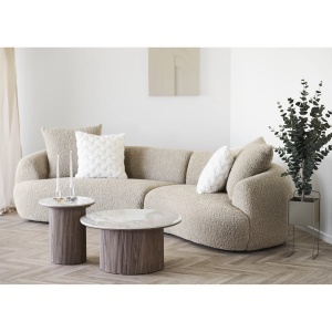 CANAPEA DALI CU 4 PERINI 302CM, DIN LEMN SI TEXTIL BOUCLE, CULOARE MARO DESCHIS, HOUSE NORDIC - Img 8