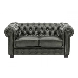 CANAPEA DE LUX CHESTERFIELD 155CM, 2 LOCURI, DIN PIELE NATURALA, CULOARE VERDE, ARTIM SELECTION - Img 6