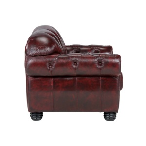 CANAPEA DE LUX CHESTERFIELD HEREFORD 168CM, 2 LOCURI, DIN PIELE NATURALA, CULOARE ROSU ANTIC, ARTIM SELECTION - Img 4
