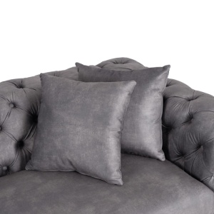 CANAPEA DEOSEBITA 2 LOCURI, ARTIM MEBLE, MATERIAL TEXTIL( CATIFEA) SI SUPORT METALIC, CULOARE GRI/AURIU, STIL MODERN - Img 6