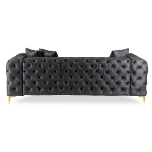 CANAPEA DEOSEBITA 3 LOCURI, ARTIM MEBLE, MATERIAL TEXTIL( CATIFEA) SI SUPORT METALIC, CULOARE NEAGRA/AURIU, STIL MODERN - Img 3