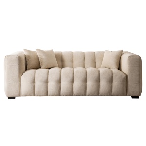 CANAPEA ELEGANTA 3 LOCURI, ARTIM MEBLE, MATERIAL TEXTIL SI LEMN, CULOARE CREM, STIL MODERN - Img 5