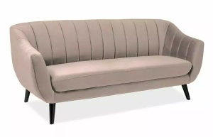 CANAPEA ELITE 3, BEJ BLUVEL 28/WENGE, TAPITERIE DIN CATIFEA SI PICIOARE DIN LEMN